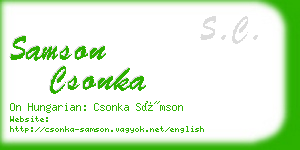 samson csonka business card